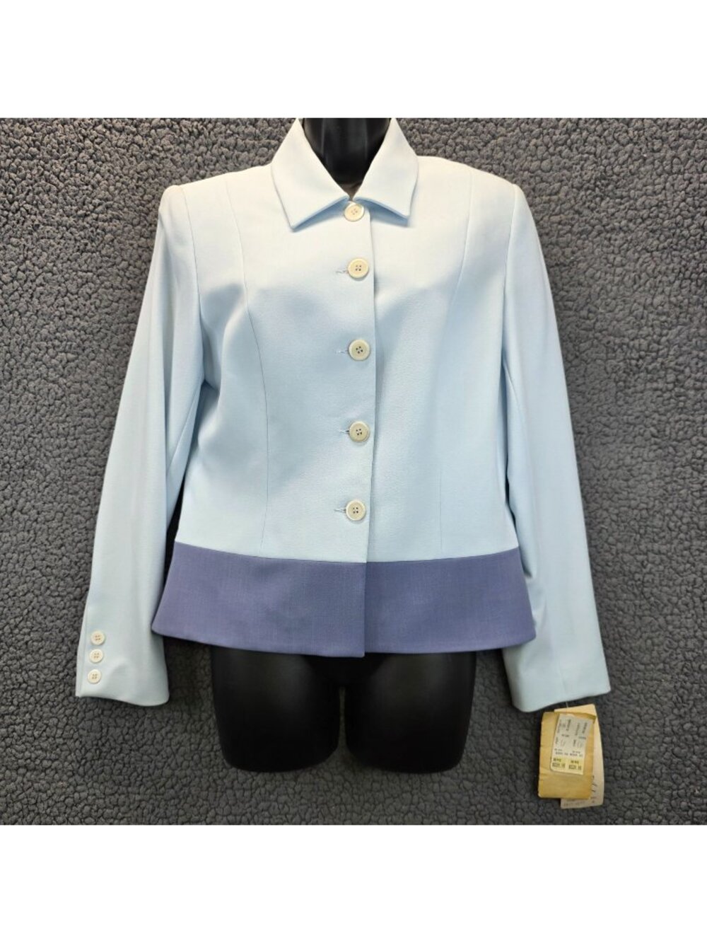 Vintage Jessica Ash Colorblock Blazer 6 Blue Academia Preppy Minimalist Office